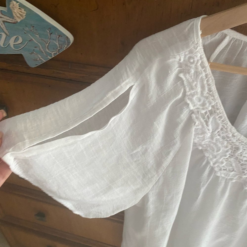 Spense White Lace Detail Women's Robe - Picture 13 of 14